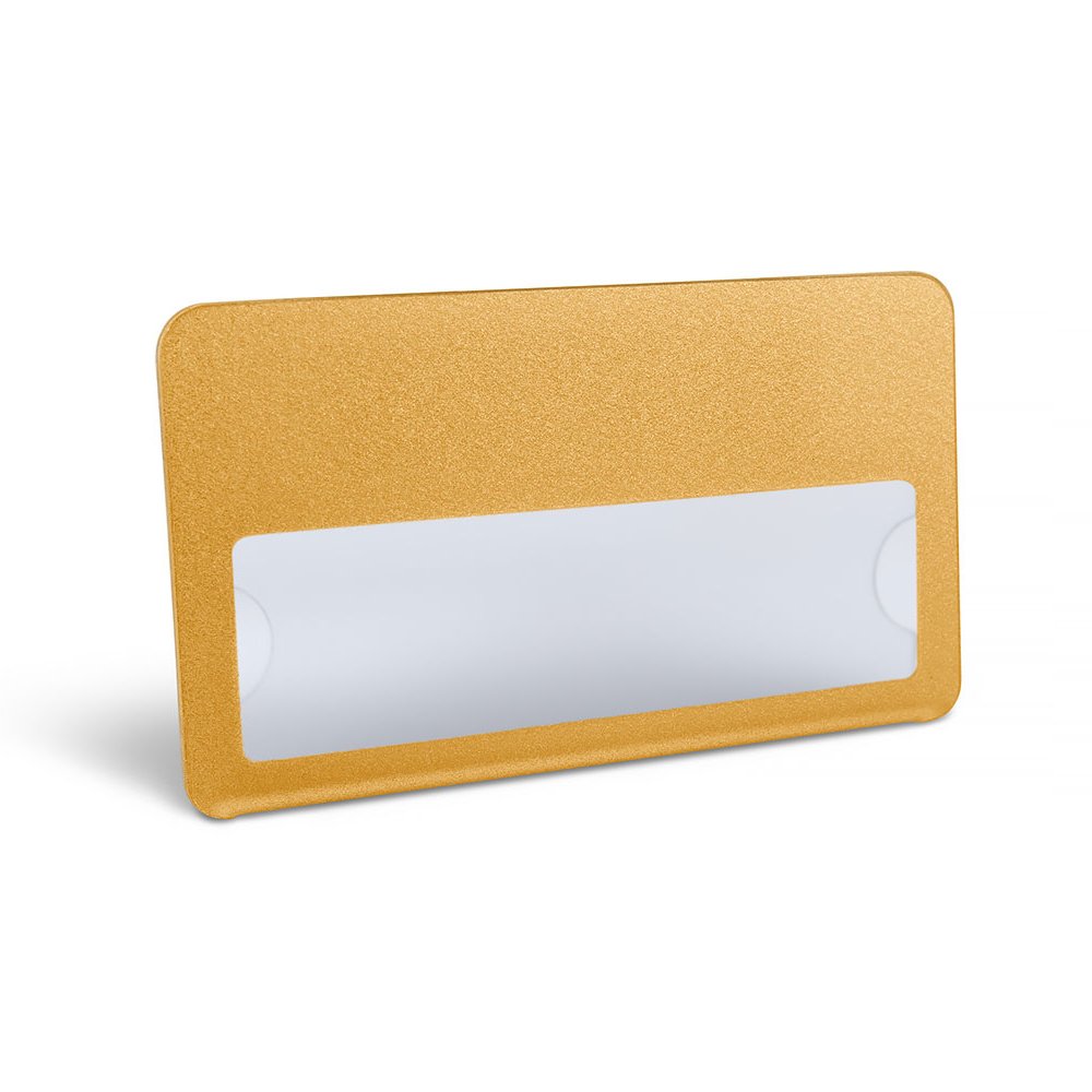 Бейдж с окном на магните – золотой пластик
