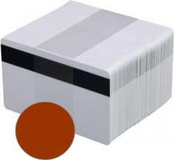 Пластиковая карта клюквенного цвета с магнитной полосой LoCo