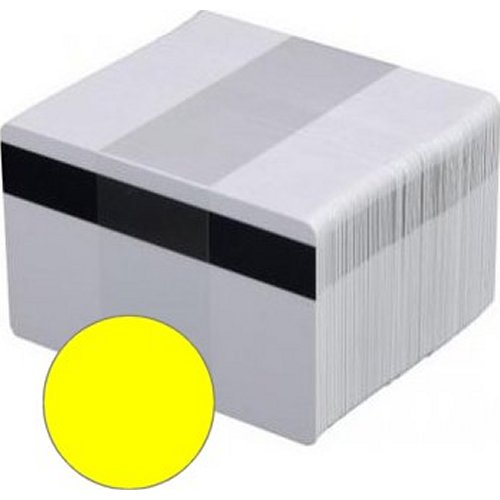Жёлтая пластиковая карта с магнитной полосой LoCo