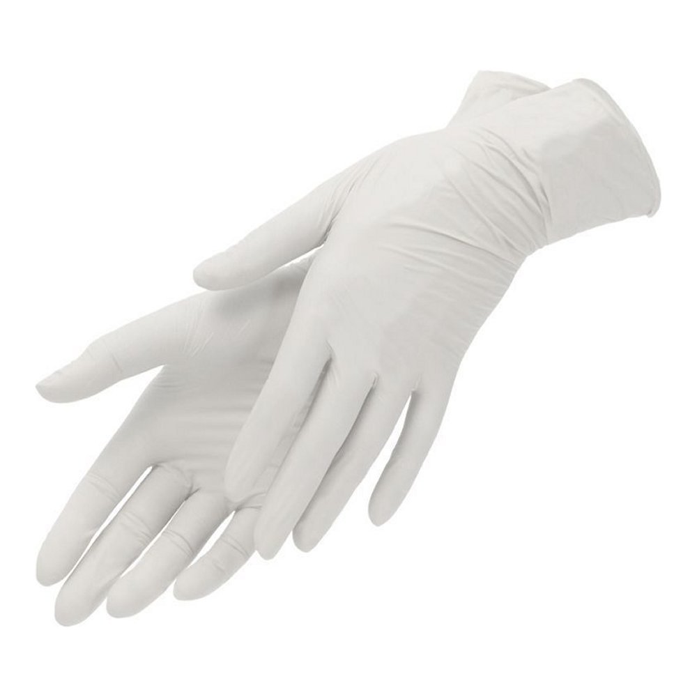 Одноразовые нитриловые перчатки (белые)